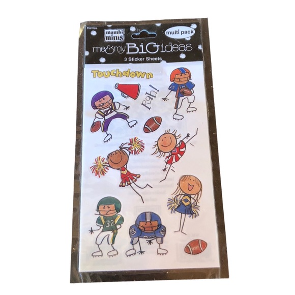 Vtg Stickers Me & My Big Ideas MAMBI Scrapbook Football Cheer Kids Sealed New L - Picture 1 of 11